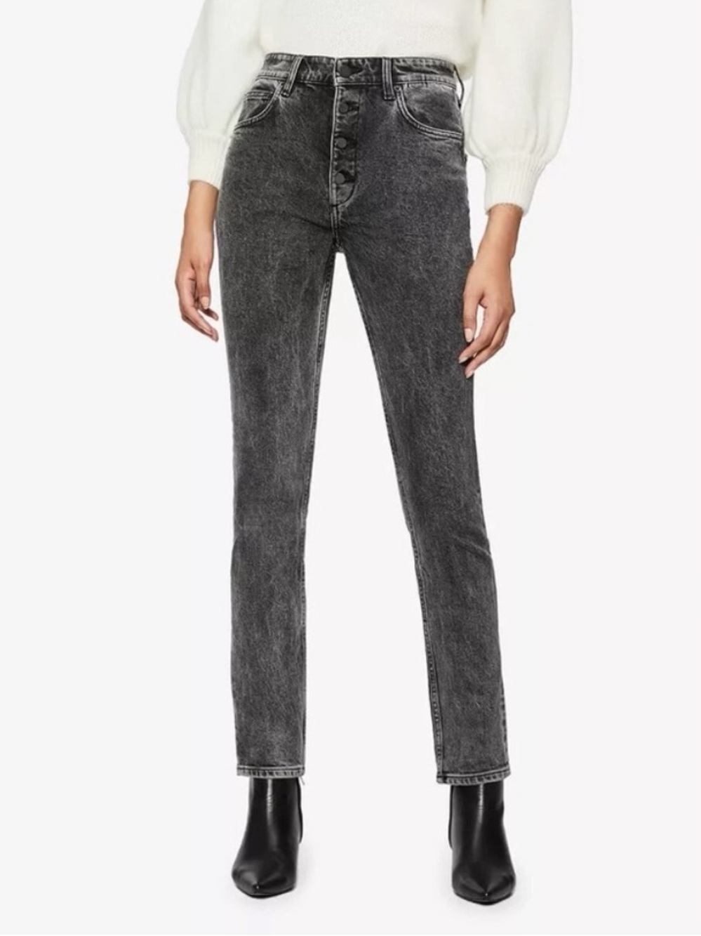 Anine Bing Frida Jeans in Acid Charcoal black Sz 23
